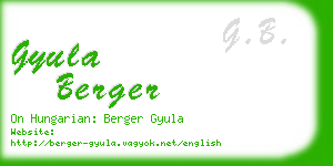 gyula berger business card